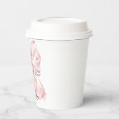 Zij Knoopt De Knoop Roze Strik Papieren Bekers (Links)