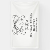 Zij Knoopt de Knoop Schattige Zwarte Strik Bruidsd Spandoek (Verticaal)