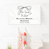 Zij Knoopt de Knoop Schattige Zwarte Strik Bruidsm Spandoek (Insitu)