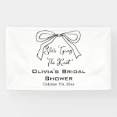 Zij Knoopt de Knoop Schattige Zwarte Strik Bruidsm Spandoek (Horizontaal)