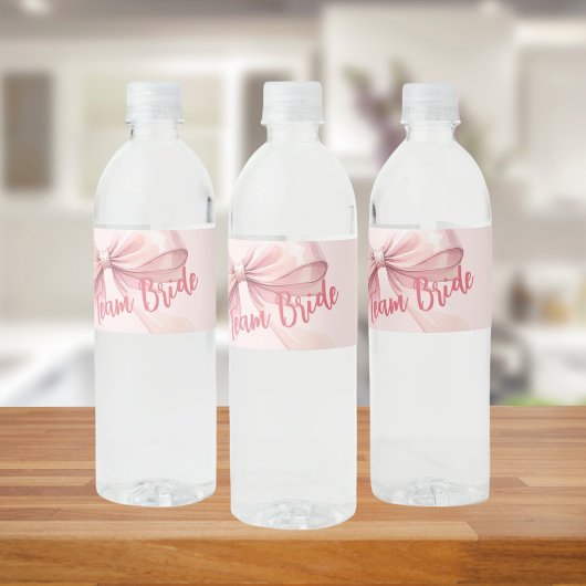 Zij knoopt de knoop Team Bruid Waterfles Etiket