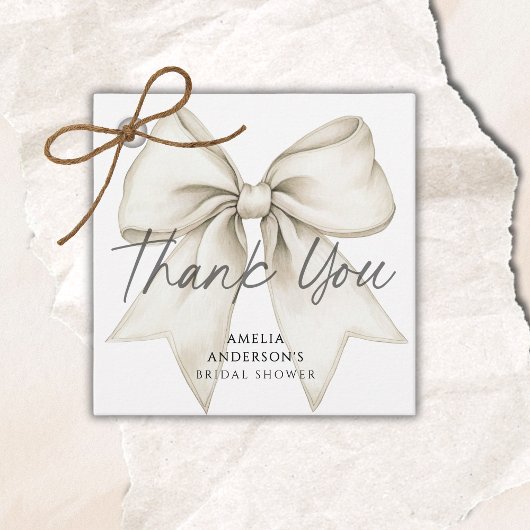 Zij Knoopt De Knoop Witte Strik Bruidsdouche Bedankjes Labels