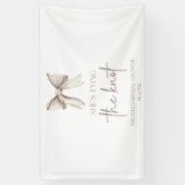 Zij Knoopt De Knoop Witte Strik Bruidsdouche Spandoek (Verticaal)