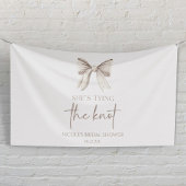 Zij Knoopt De Knoop Witte Strik Bruidsdouche Spandoek