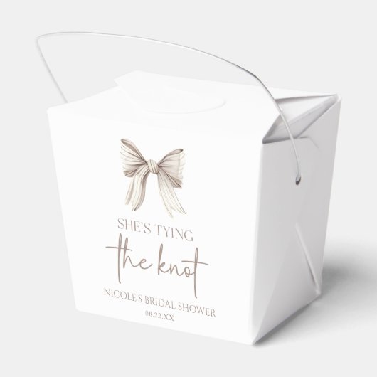 Zij Knoopt De Knoop Witte Strik Bruidsmeisjesfeest Bedankdoosjes (Achterkant)