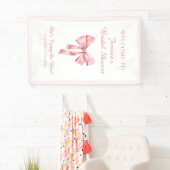 Zij Knoopt de Knoop Zacht Roze Flirt Bruiloftfeest Spandoek (Insitu)