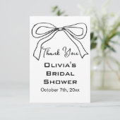 Zij Knoopt de Knoop Zwarte Boog Bruidsfeest Bedankkaart (Staand voorkant)