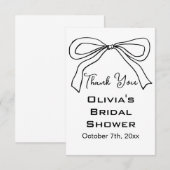 Zij Knoopt de Knoop Zwarte Boog Bruidsfeest Bedankkaart (Voorkant / Achterkant)