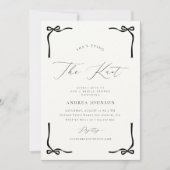 Zij Knoopt de Knoop Zwarte Boog Frame Bruidsdouche Kaart (Voorkant)