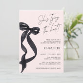 Zij Knoopt de Knoop Zwarte Strik Bachelorette Part Kaart (Staand voorkant)