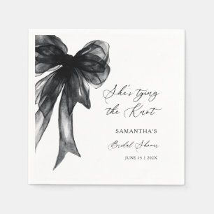 Zij Knoopt De Knoop Zwarte Strik Bruidsdouche Servet