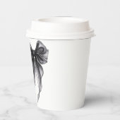 Zij Knoopt De Knoop Zwarte Strik Bruidsfeestje Papieren Bekers (Achterkant)