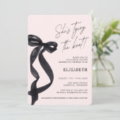 Zij Knoopt de Knoop Zwarte Strik BRUIDSSCHMAK Fees Kaart (Staand voorkant)