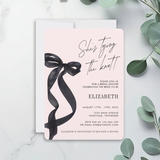 Zij Knoopt de Knoop Zwarte Strik BRUIDSSCHMAK Fees Kaart