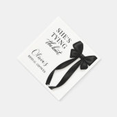 Zij Knoopt De Knoop Zwarte Strik Feestje Servet (Hoek)
