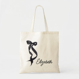 Zij Knoopt de Knoop Zwarte Strik vrijgezellenfeest Tote Bag