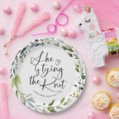 Zij Knoopt het Bruidsmeisje Bruiloft Papieren Bordje (Feest)