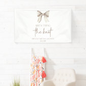 Zij Knoopt Het Bruiloftsfeest met Witte Strik Spandoek (Insitu)