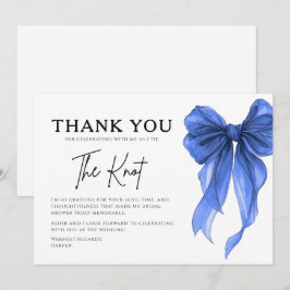 Zij Krijgt De Knoop Blauwe Strik Bruidsdouche Bedankkaart