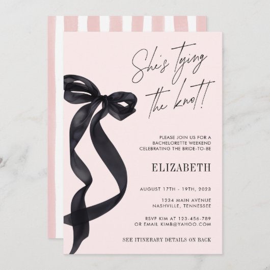 Zij Krijgt de Knoop Door de Neus Zwart Lint Afsche Kaart (Voorkant / Achterkant)