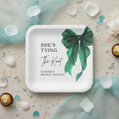 Zij Krijgt De Knoop Groene Strik Bruidsborrel Papieren Bordje