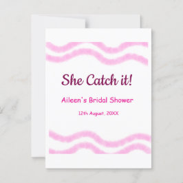 Zij krijgt het roze spiraal waterverf lijnen bruid briefkaart