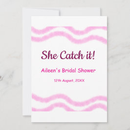 Zij krijgt het roze spiraal waterverf lijnen bruid kaart