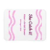 Zij krijgt het roze spiraal waterverf lijnen bruid magneet (Horizontaal)