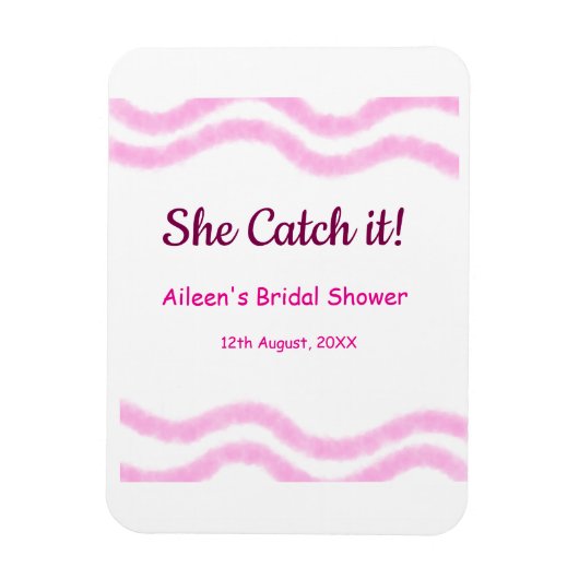 Zij krijgt het roze spiraal waterverf lijnen bruid magneet (Verticaal)