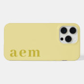 Zij Monogram Beginletters Bleek Geel Minimalistisc iPhone Hoesje (Achterkant horizontaal)