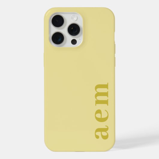 Zij Monogram Beginletters Bleek Geel Minimalistisc iPhone Hoesje (Achterkant)