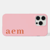 Zij Monogram Eerste Letters Roze & Rood Minimalist iPhone Hoesje (Achterkant horizontaal)