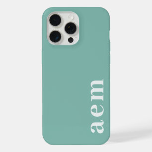 Zij Monogram Initiaal Turkoois Minimalistisch iPhone 15 Pro Max Case
