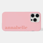 Zij Monogram Naam Roze Minimalistisch iPhone Hoesje (Achterkant horizontaal)