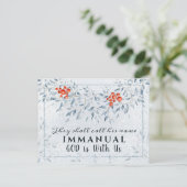 Zij noemen zijn naam Immanuel, met Kerstmis Briefkaart (Staand voorkant)
