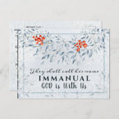 Zij noemen zijn naam Immanuel, met Kerstmis Briefkaart (Voorkant / Achterkant)