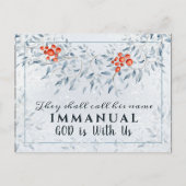 Zij noemen zijn naam Immanuel, met Kerstmis Briefkaart (Voorkant)