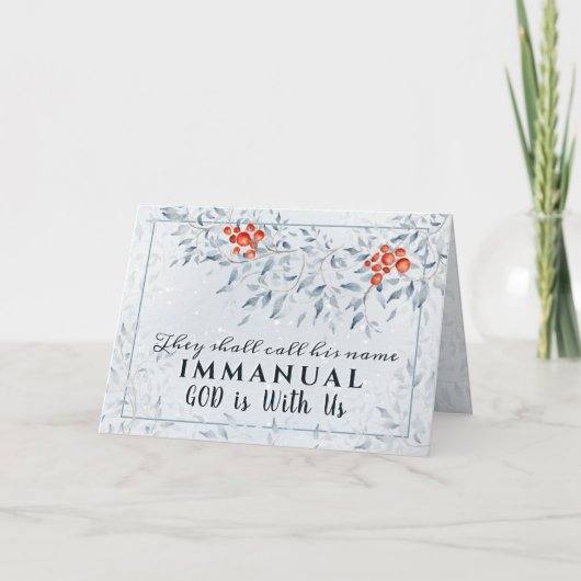 Zij noemen zijn naam Immanuel, met Kerstmis Kaart (Voorkant)