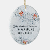 Zij noemen zijn naam Immanuel, met Kerstmis Keramisch Ornament (Rechts)