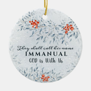 Zij noemen zijn naam Immanuel, met Kerstmis Keramisch Ornament