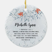 Zij noemen zijn naam Immanuel, met Kerstmis Keramisch Ornament (Achterkant)