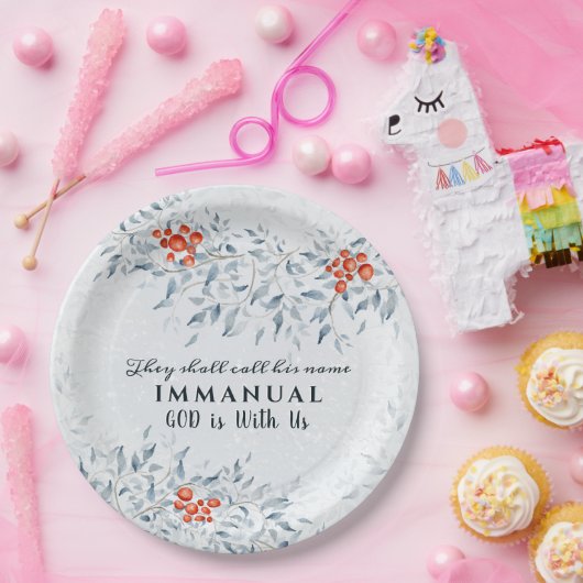 Zij noemen zijn naam Immanuel, met Kerstmis Papieren Bordje (Feest)
