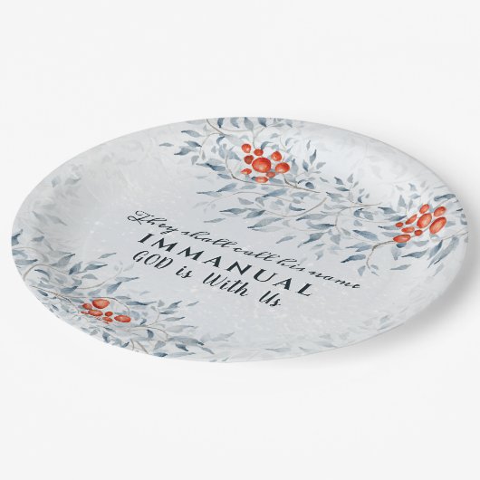 Zij noemen zijn naam Immanuel, met Kerstmis Papieren Bordje (Gekanteld)