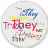 Zij of eigen voornaamwoord overal sticker (Voorkant)