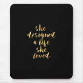 Zij ontwierp het Leven zij met faux van gouden Muismat (Voorkant)