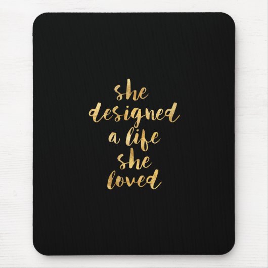 Zij ontwierp het Leven zij met faux van gouden Muismat (Voorkant)