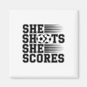 Zij Schiet Zij Scoort Voetbal Quote Voor Meisjes V Magneet