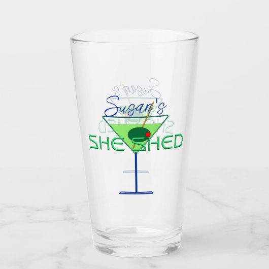 Zij stortte vrouw-man-cave-bar-bierglazen glas (Voorkant)