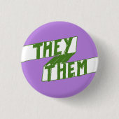 Zij Them Pronouns Button Genderqueer (Voorkant)