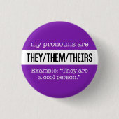Zij/Them Pronouns - Gendercreatieve vlag Ronde Button 3,2 Cm (Voorkant)